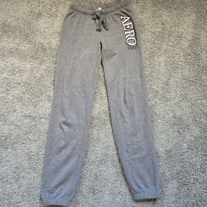 Aeropostale 1987 Mid-Rise Cinched Sweatpants Size XSMALL Gray